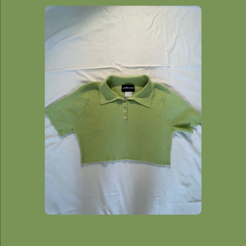 Thrifted green crop top